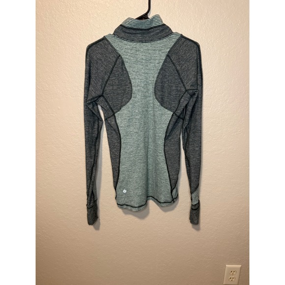 Lululemon Striped Quarter Zip Pullover Top Athletic Activewear Size 6 - Picture 2 of 6